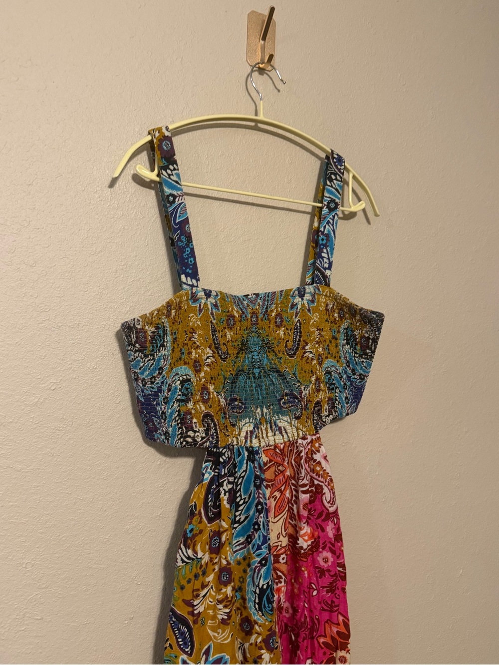 Anthropologie Piper Cut Out Paisley Patchwork Wide Leg Jumpsuit Size Medium - Picture 6 of 12